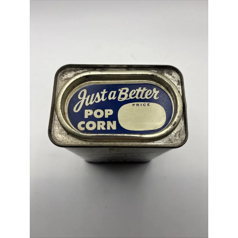 Vtg 1949 Popeye White Hulless Popcorn Tin Can 12.5 Oz  Empty Prop Advertising